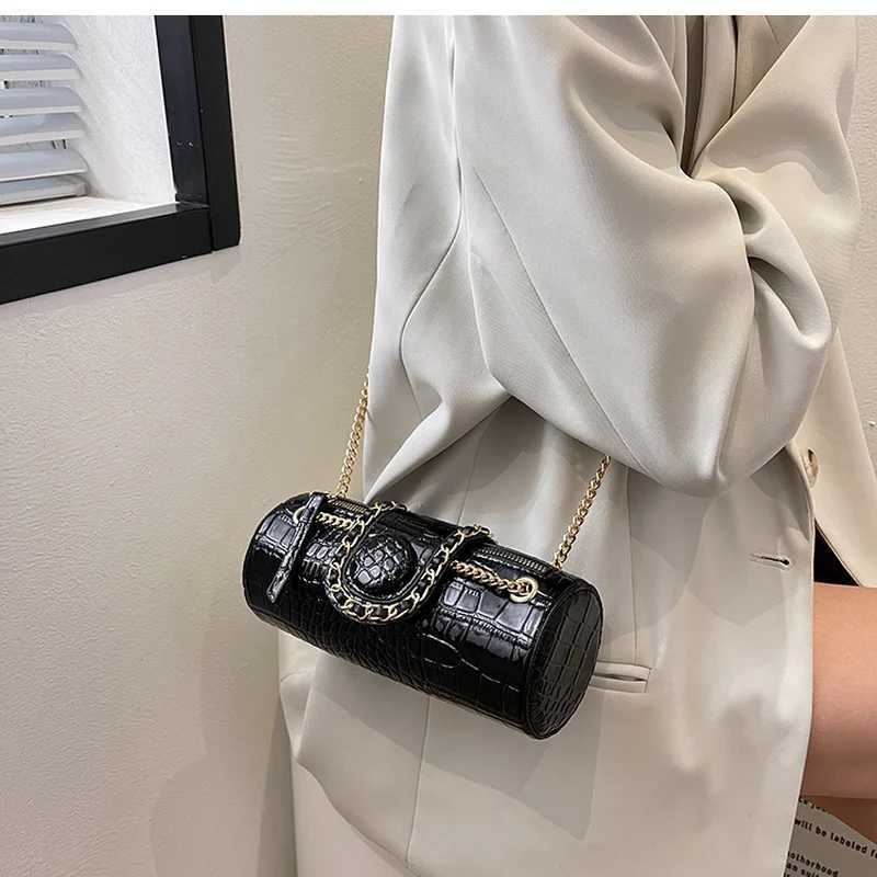 Small Chain Barrel Shaped PU Leather Bags for Wen 2022 Fashion New Wens Luxury Designer Handbag Shoder Crossbody Bags Z250318