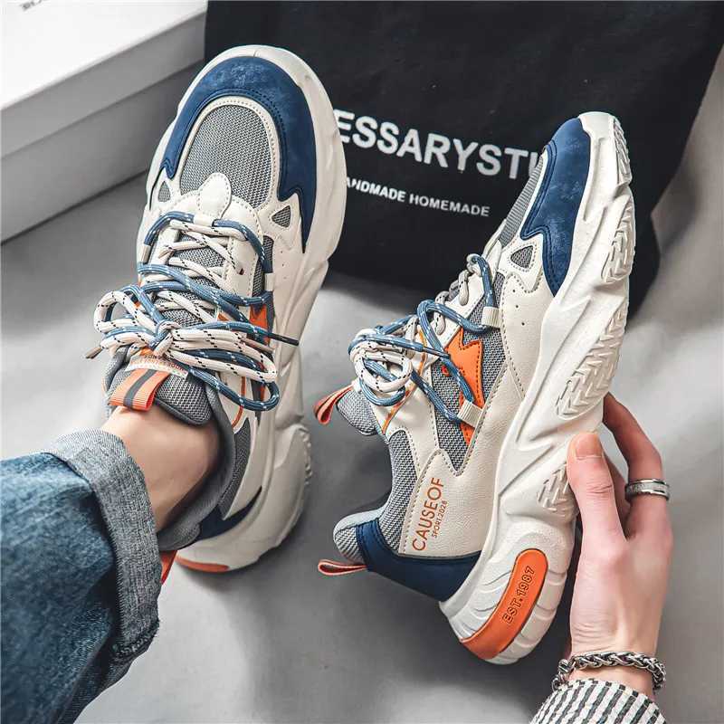Male 2024 New Versatile Mesh Elevated Casual Shoes Youth Trendy Fashion Sports Shoes Breathable Outdoor Running Shoes sneakers Z250319