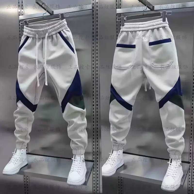 Patchwork Fashion Jogger Sweatpants 2024 Autumn New Outdoor Casual Trousers Cotton Harem Pants Elastic Waist Mens Clothing X250319