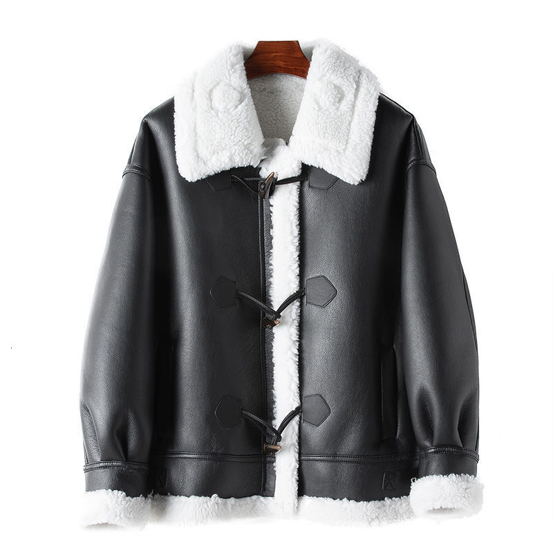 2025 Spring New Women's Ecological Leather Casual Fur Full Wool Inner Warm Coat
