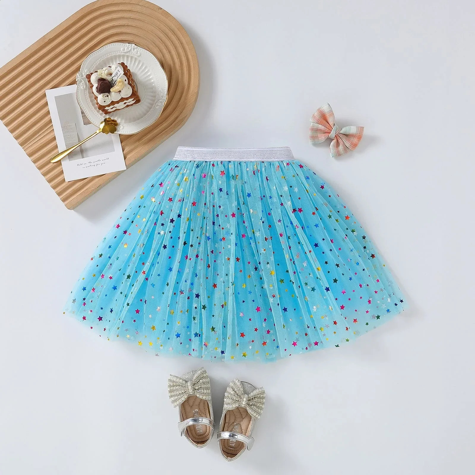 2025 Baby Girls Tulle Star Short Tutu Skirt Children Fancy Ballet Dancewear Party Costume Ball Gown Mini Skirt 1-5Y 250319