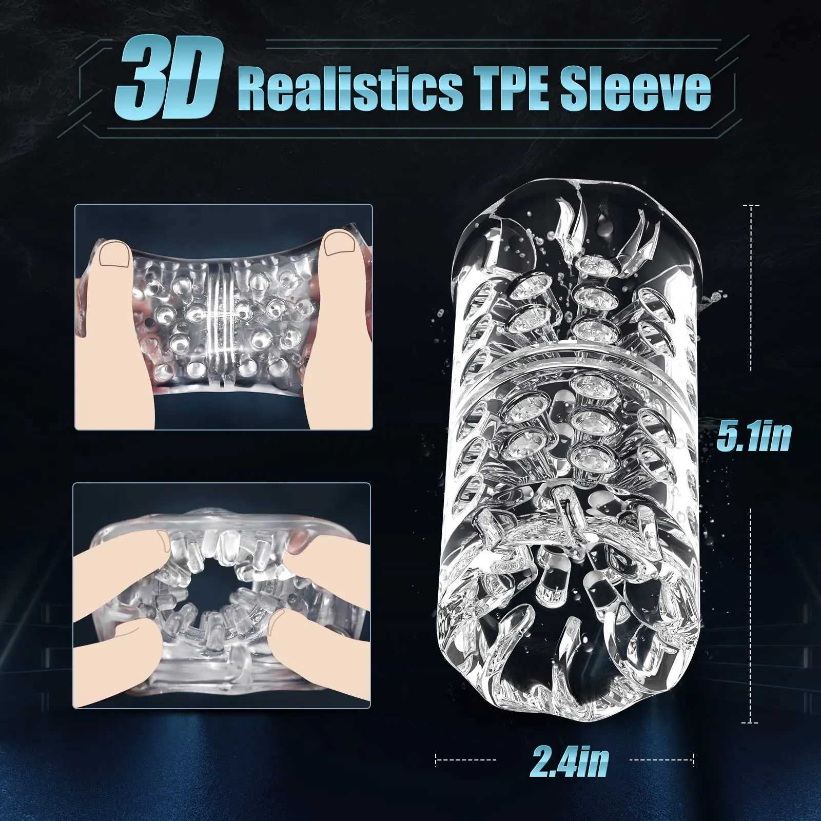 SENSIVO Open-Ended 7 Rotating Automatic Rotation Automatic Male Masturbator Vagina Blowjob Masturbator Cup Adult Sex Toys For MenXJ250319