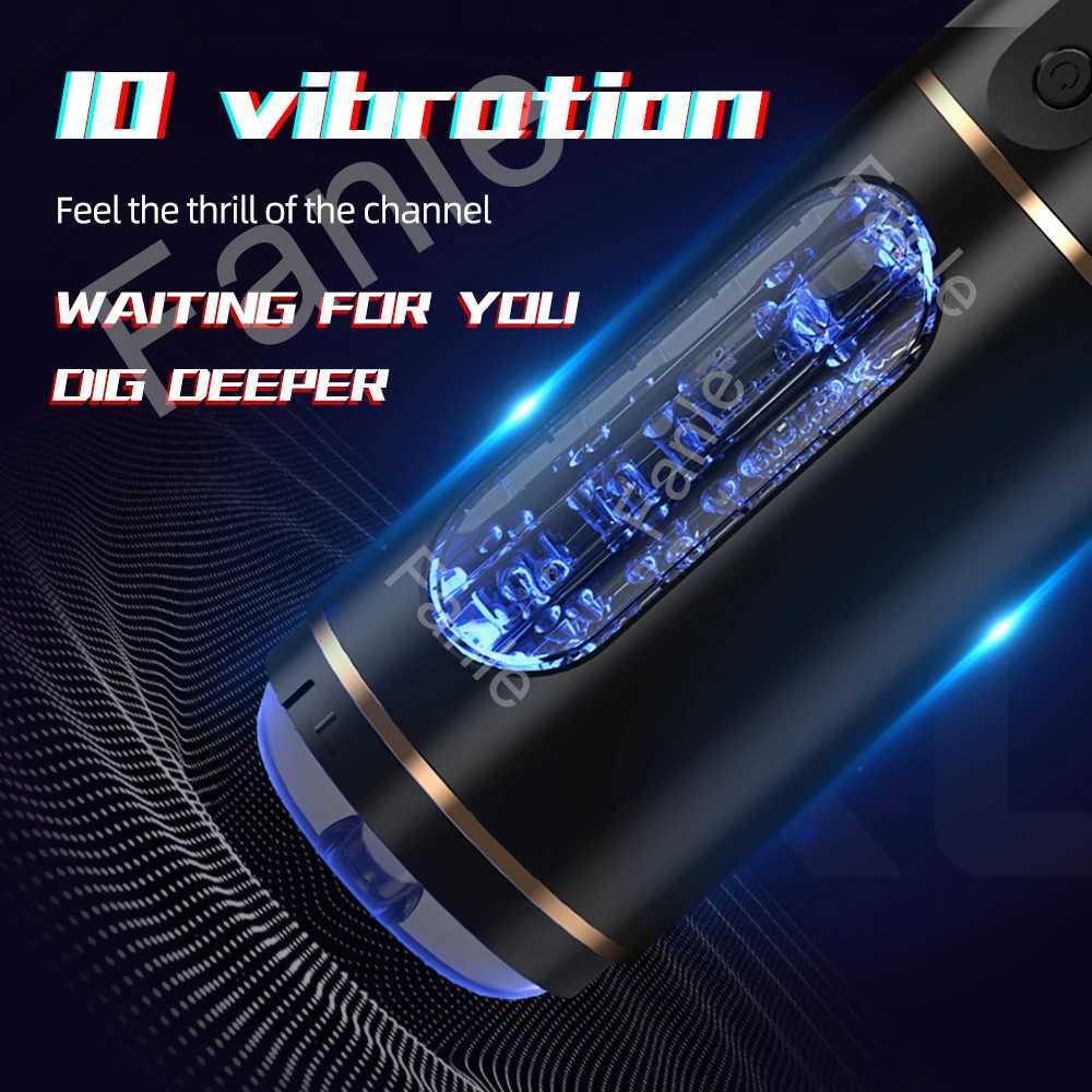 Male Masturbator Cup Vibration Blowjob Squeezable Pocket Pussy Vagina Penis Automatic Oral Sex Machine Toys for Man Adults 18XJ250319