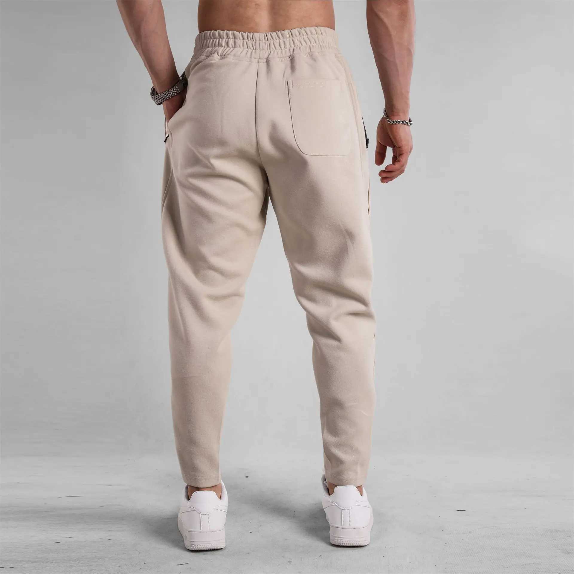 Mens Clothing Sport Casual Zipper Baggy Pants Cotton Long Trousers Outdoor Gym Fitness Workout Jogging Sweatpants Trackpants X250319