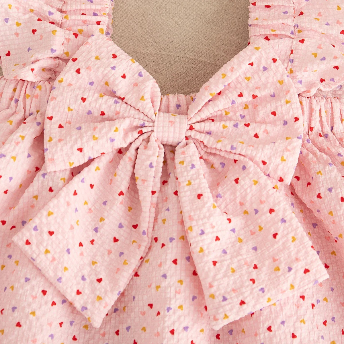 Two piece baby clothing set summer full print fly sleeves born project sweet bow girl 250319
