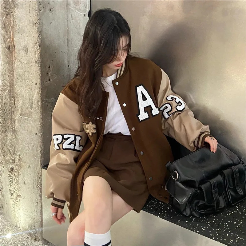 AutumnWinter Loose Retro Baseball Clothing Personalized Jacket for Women 250317