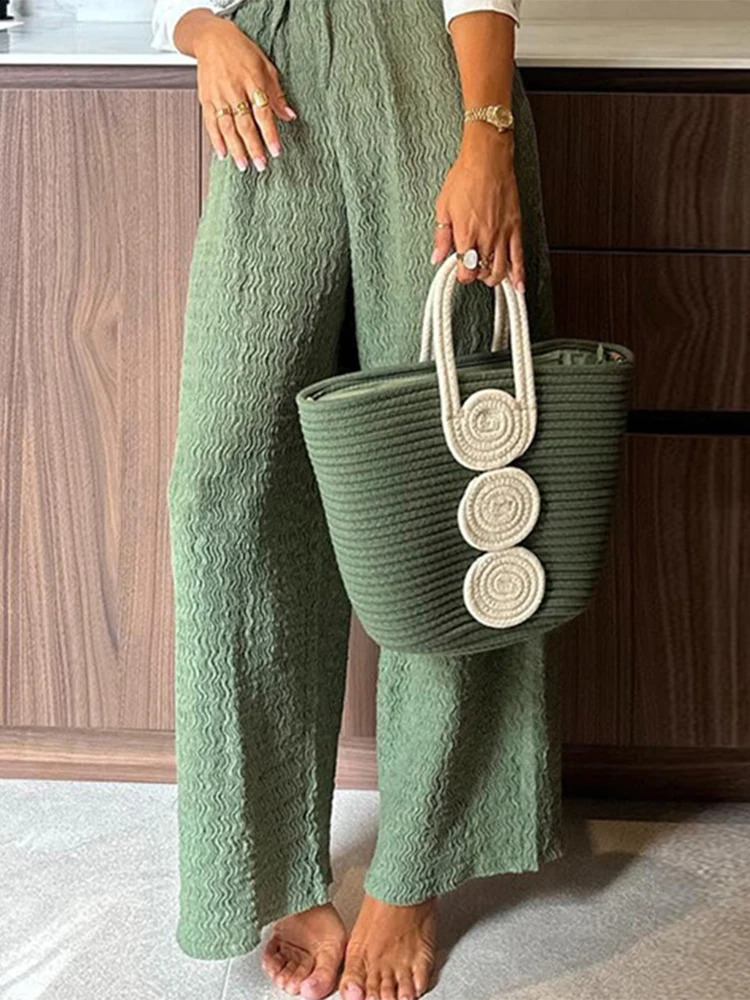Casual Printed Women 2 Pcs Sets Ins Loose Turn-down Collar White Srhirts Fashion Pant Suit Female Clothes Spring Autumn Pant Set 250319