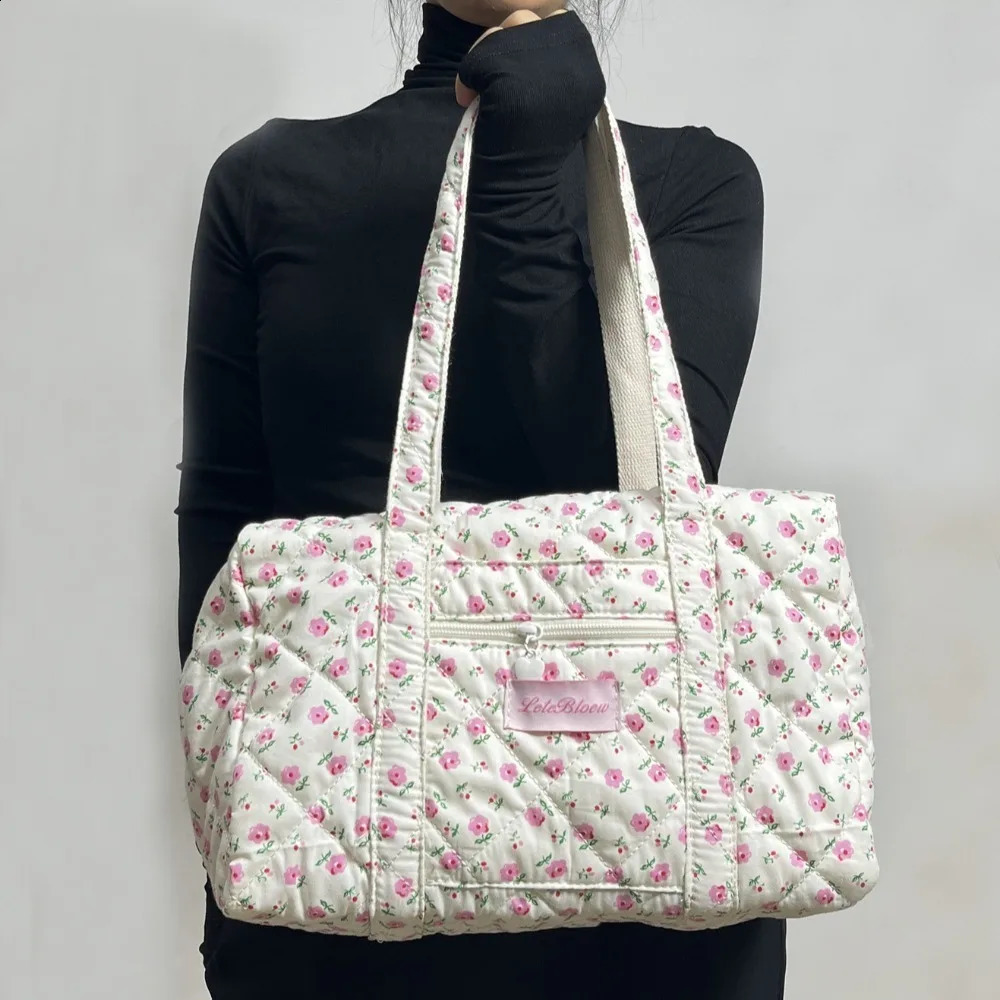 Korean Style Stroller Organizer Bags Flower Large Capacity Floral Mummy Bag Lightweight Tote Baby Diaper Organizer Female 250319