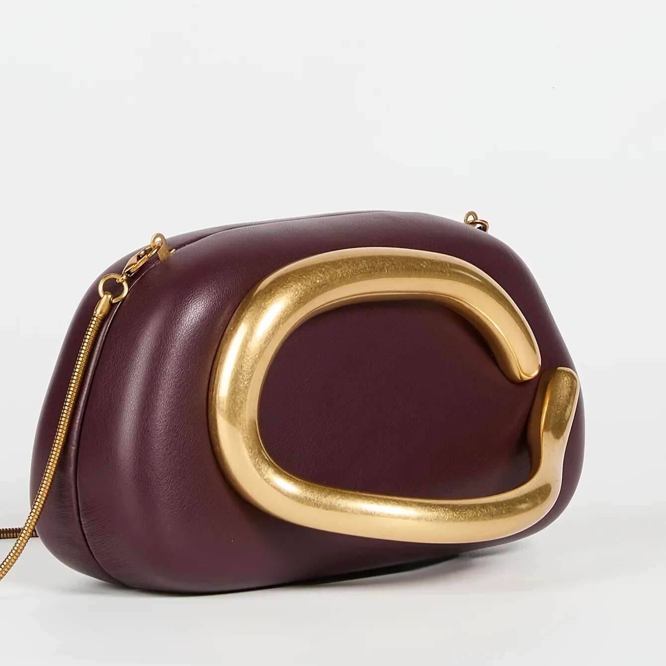 High Quality Fashion Shell Shape Makeup Understated Brand Design Retro Versatile Pure Color Women's Clutch Bag