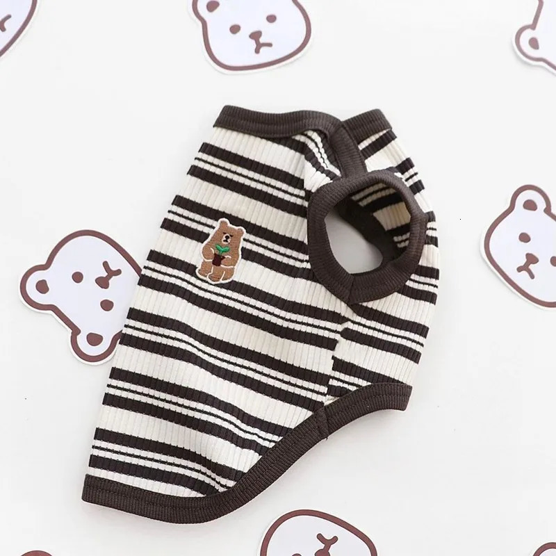 Dog Shirts Cotton Striped Puppy T-Shirts Spring Autumn Clothes for Small Dogs Soft Breathable Stretchable Doggy Tee Pet Apparel 250318