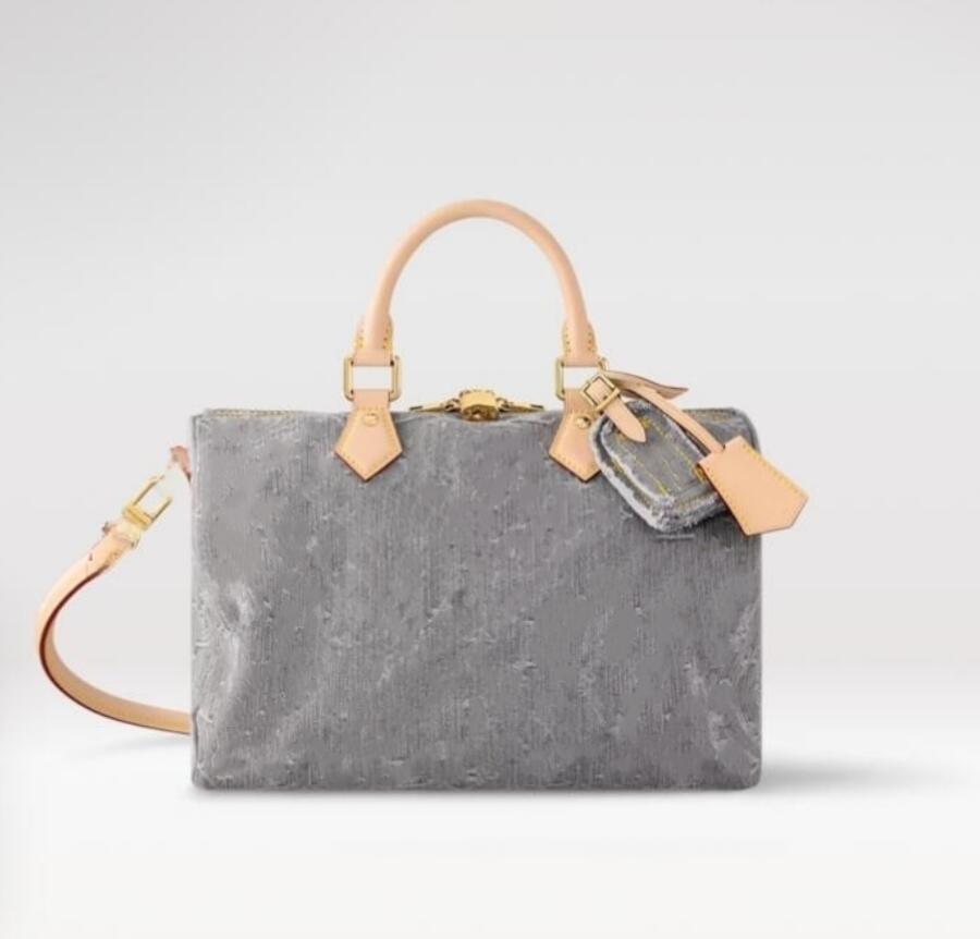 Denim Speedys pillow Boston Shoulder Bags NANoO jean bag designer pink denim shoulder crossbody handle shopping clutch Drawstring Bucket Tote bag 13344 large 30cm