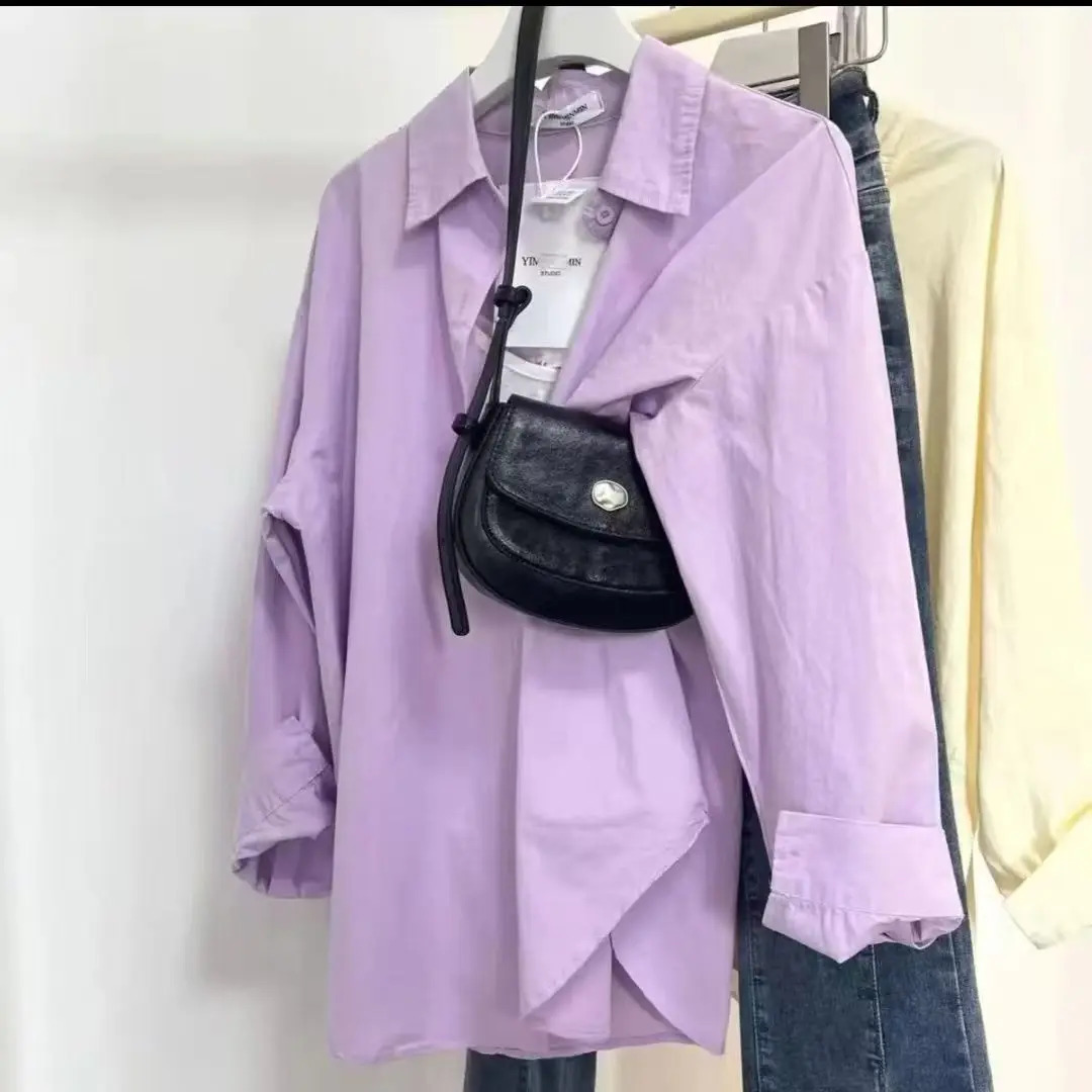 2025 Spring In Womens Shirts Blouses Casual Matching Long Sleeve Tops Sweet Basic Ladys Korean Chic Coat Jacket 250312