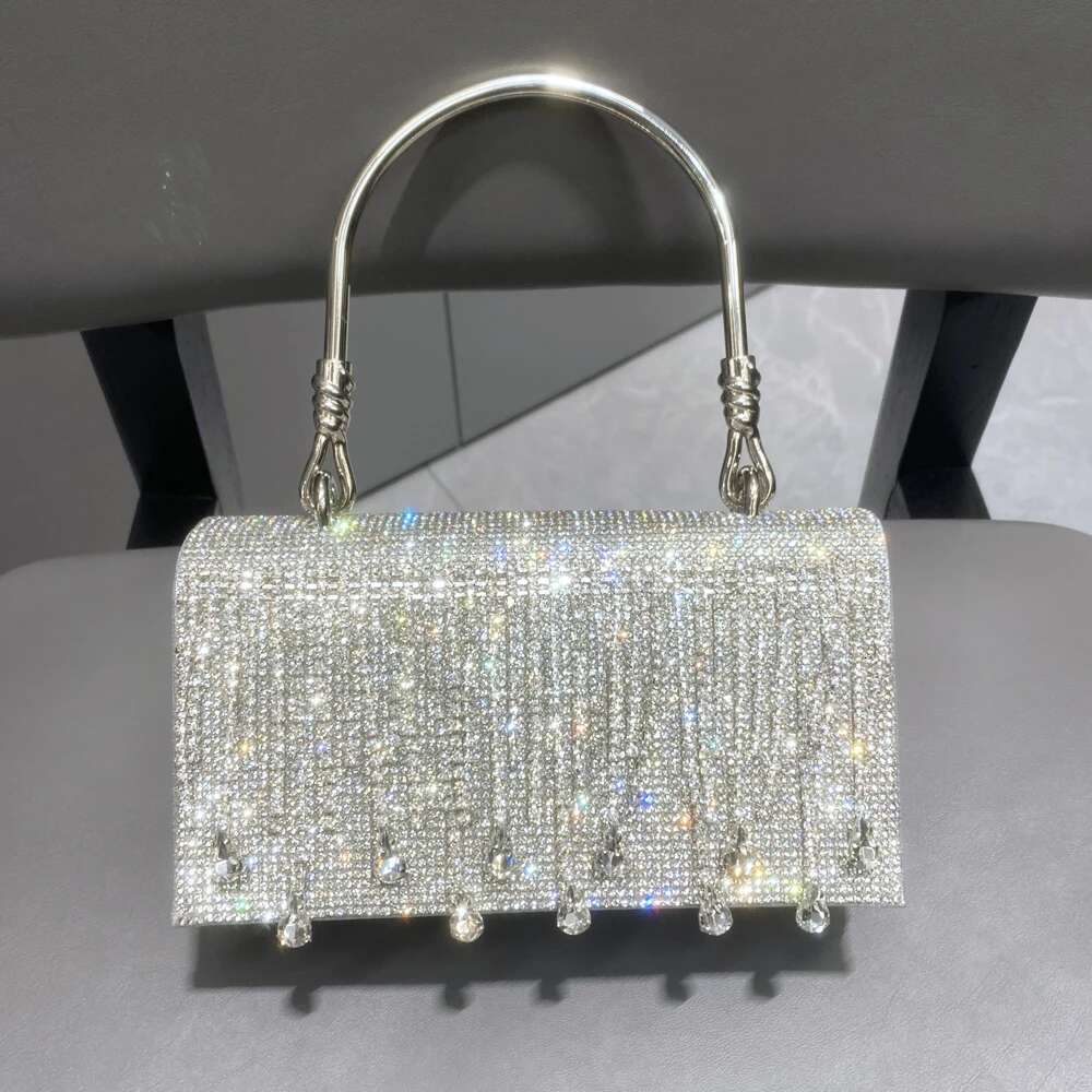 Evening Rhies Sier Crystal Bg Handmade Bags For Women Purses And Handbags Designer Women's Bag