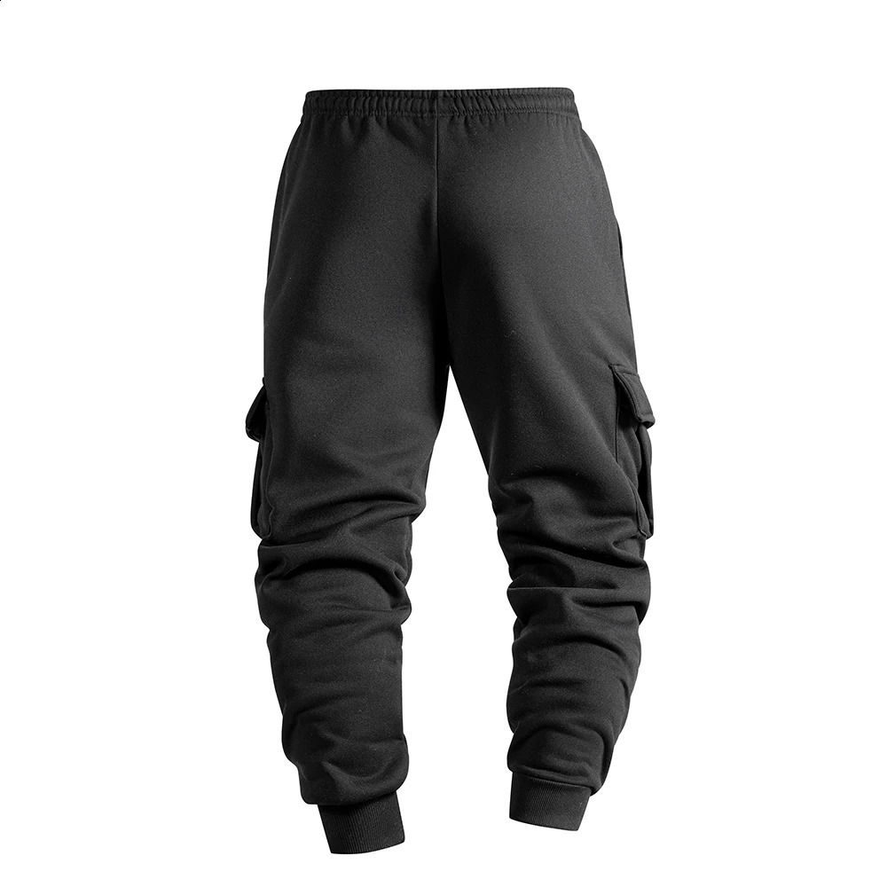 Mens sports pants cargo mens jogging track elastic waist and leisure Trousers luggage fitness gym clothes 250319