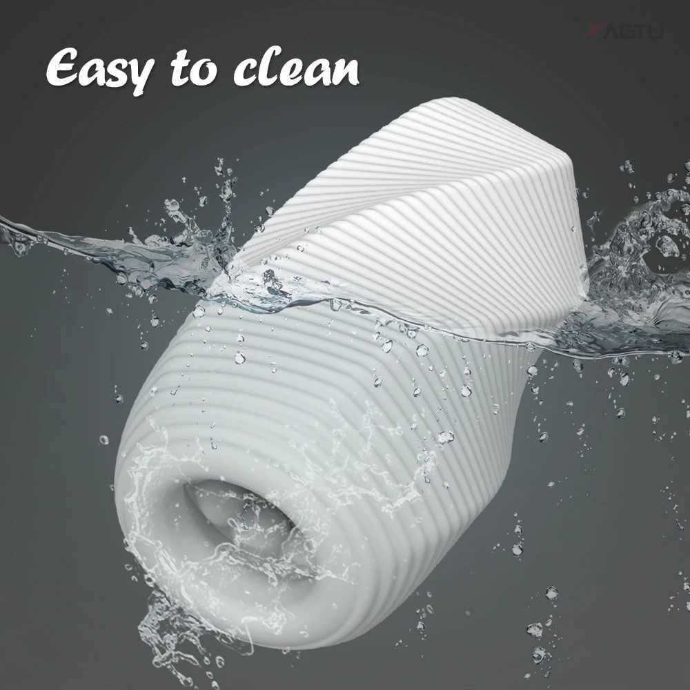 Male Masturbator Vaginal Vacuum Bag Soft Vaginal Endurance Silicone Sports Toy Mens Manual Cup Adult ProductsXJ250319