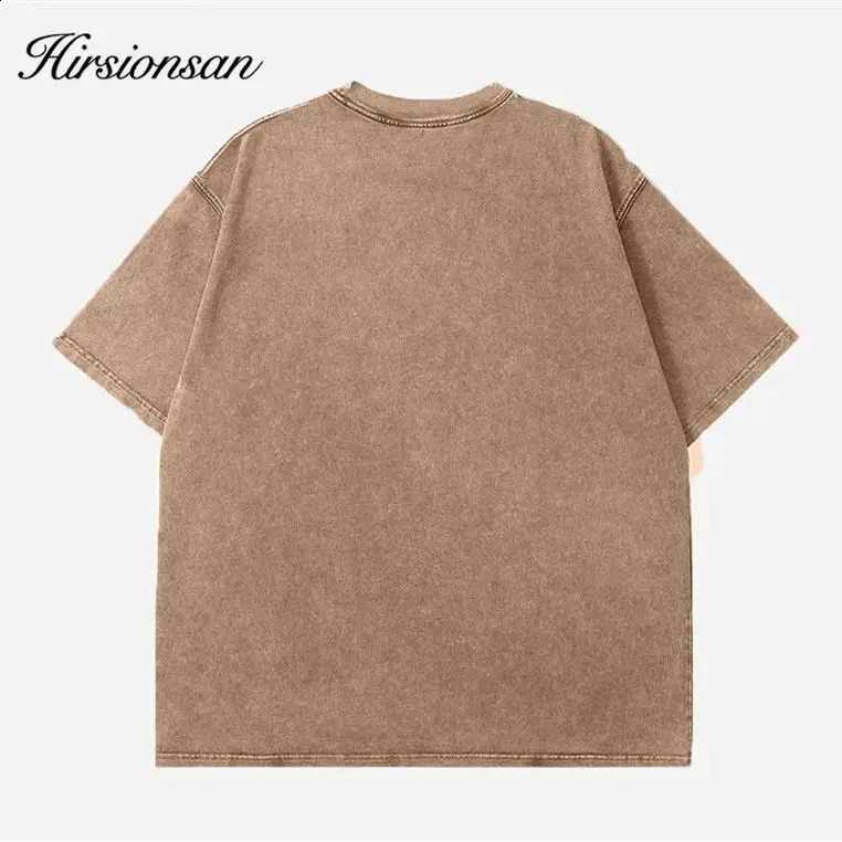 Hirsionsan Acid Washed T Shirt Women Vintage Cotton T-shirts Streetwear Soft Mineral Tees Girl Loose Letter Print Tops Y2k 250319