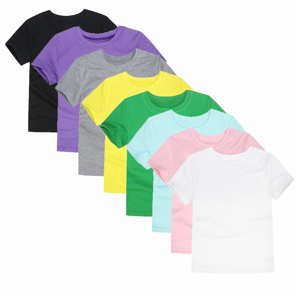 1 3 5 7 9 11 13 year childrens clothing summer boys sports tops teenagers Tshirts girls cotton baby solid color short sleeved shirts 250319