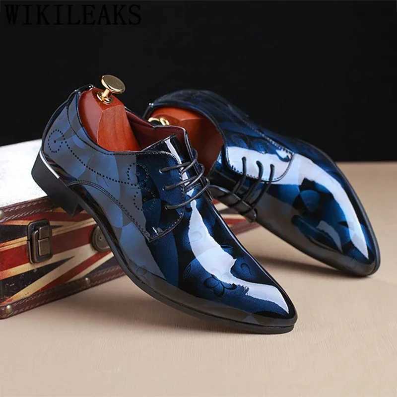 Office floral pattern mens formal leather luxury Fi grooms wedding Oxford formal shoes men Erkek Deri Ayakkab ModelleriXJ250319