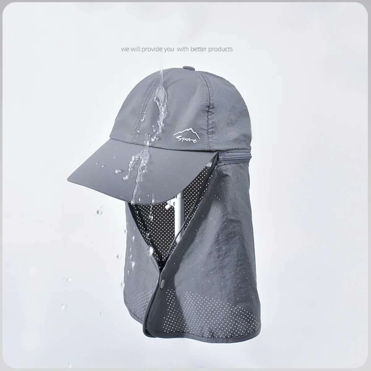 Men Summer Fishing Protection Baseball Quick Drying Waterproof Detachable Sun Cap Shawl Women Outdoor Bicycle Visor Nasi