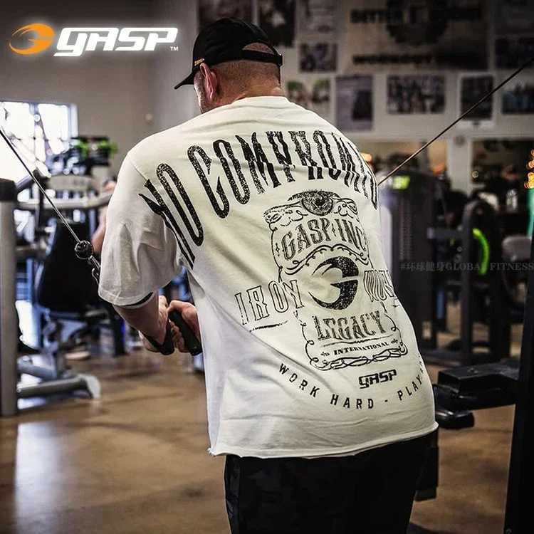 GASP NC iron tee GAISE Pu iron will be wide pure cotton printed thick sports short sleeved men and womenT250318