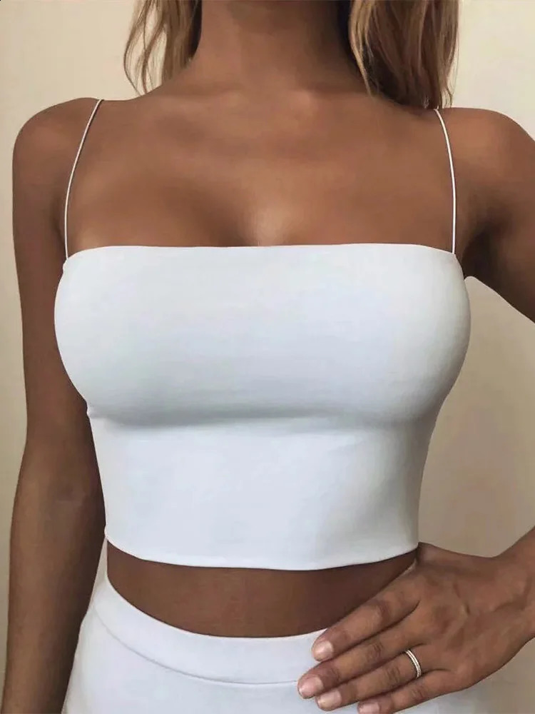 Summer Womens Crop Top Sexy Elastic Cotton Camis sleeveless Short Tank Bar 250319