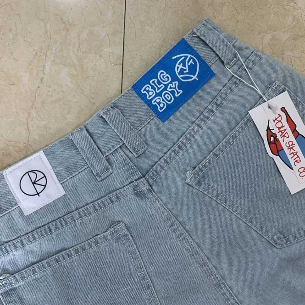 Polar Big Boy Embroidery Jeans Y2K Pants Streetwear Retro Punk Rock High Waist Denim Trousers Gothic Cartoon Blue Baggy Jeans W250319