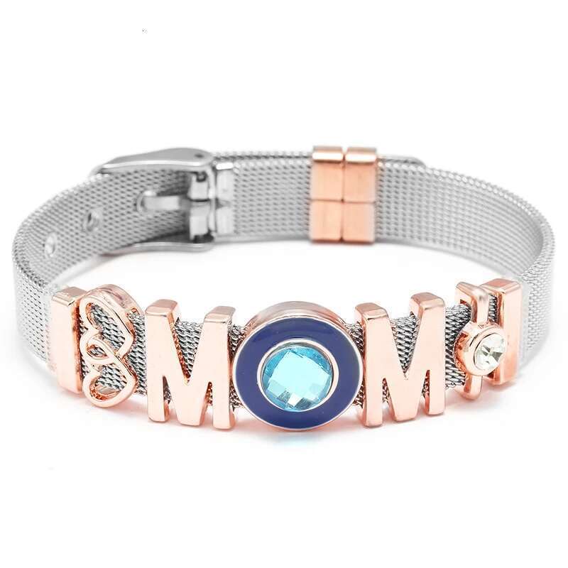 New Trendy Stainless Steel Mesh Bracelets Original DIY Heart To Heart MOM Beads Keeper Bracelets For Women Mother Jewelry Gift