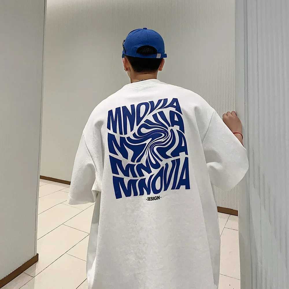 American 210GSM Printed T-shirts Mens Oversized Summer Cotton Short Sleeve Tees Ins Male Top Streetwear Versatile ClothesT250318