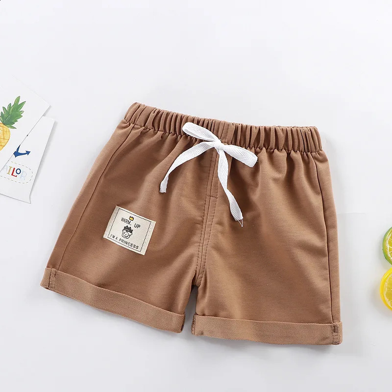 2pcs Cotton Summer Kids Shorts Boys Girls Solid Color Short Baby Cartoon Casual Pant Children Short Pant Sport Clothing Outwear 250319