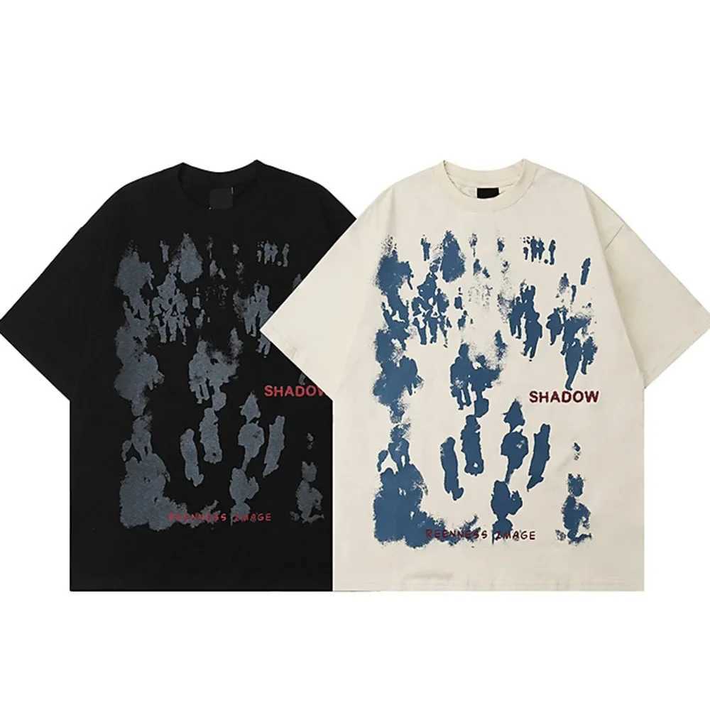 2017 Summer Mens Short sleeved T-shirt Hip Hop Character Shadow Printed T-shirt Street Clothing Harajuku Casual Cotton Loose Top T-shirt SalesT250318