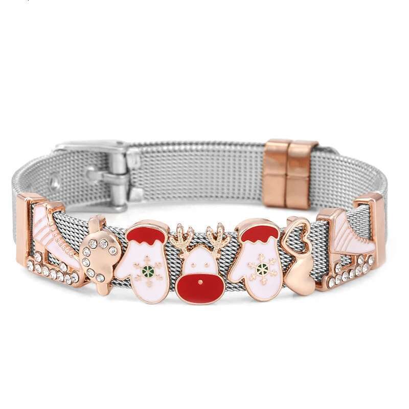 Winter Hot Sale 10mm Glove Beads Charm Bracelets DIY Mesh Keeper Bracelets Pulseras Mujer For Women Men Christmas Jewelry Gift