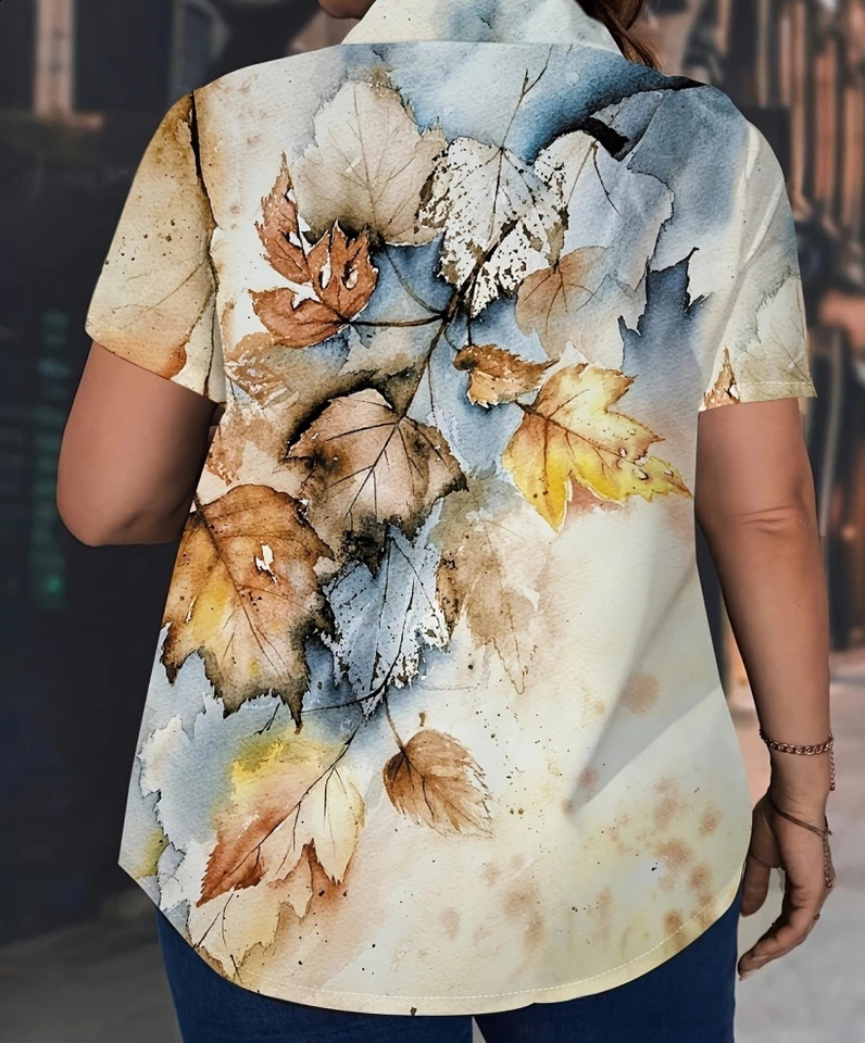 Plus Size Elegant Shirt Women Fashion Temperament Blouse Casual 250319