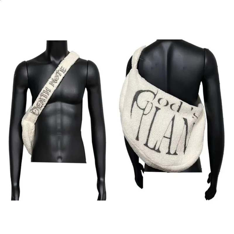 God Plan Garbage Messenger Bag Letter Printing Fashion Niche Shoulder Bag Large Capacity Cross Body Bag 250317