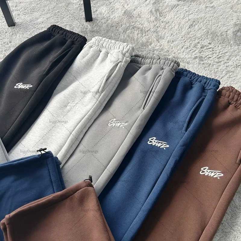 American Classic Fashion Brand Clothing Personalized Letter Embroidery Wide-leg Pants Fashionable Retro Casual Sports Pants X250319