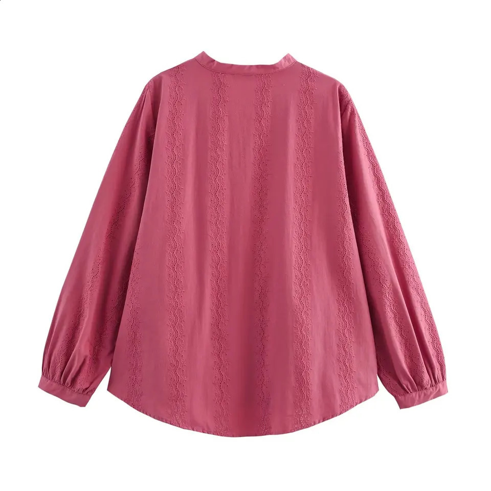 TRAFSHE womens clothing shirts and vintage temperature embroidered long sleeved elegant shirt tops 8741027 250319