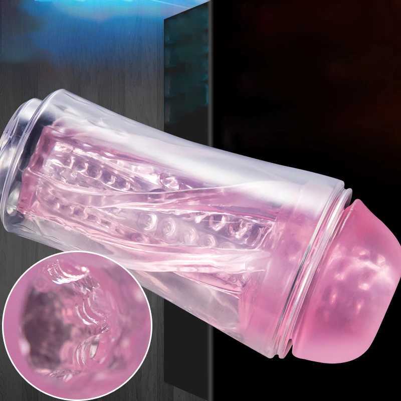 Male transparent jelly adult masturbation cup real cat vagina for male penis pump Glans sucking sex toy for 18+XJ250319