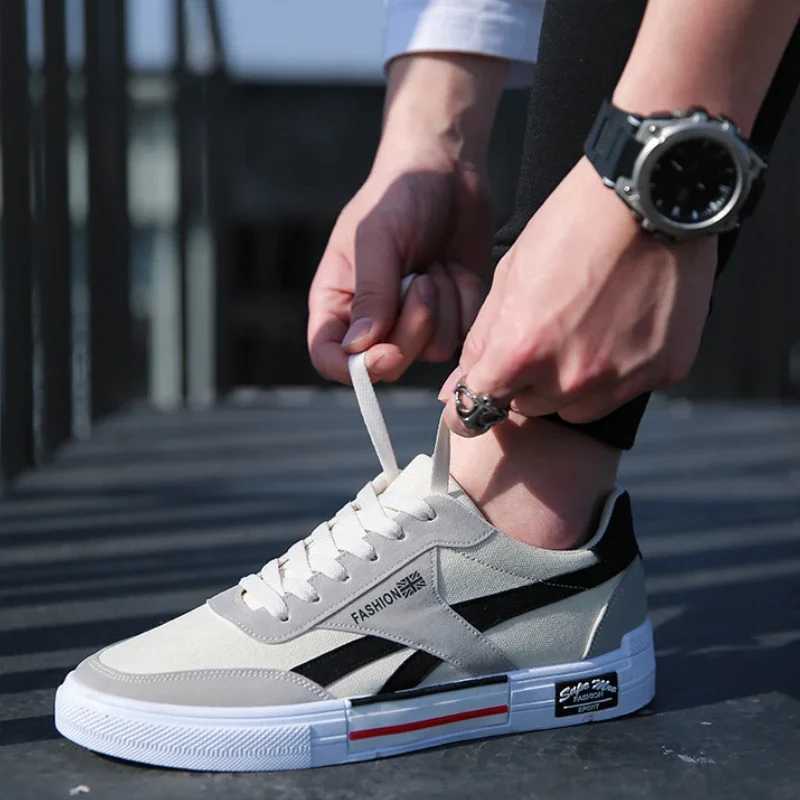 Fashion Mens Shoes Breathable Sneakers Outdoor Lace-Up Casual Shoes for Men Flat Canvas Shoe Lightweight Male Vulcanized Shoes Z250319
