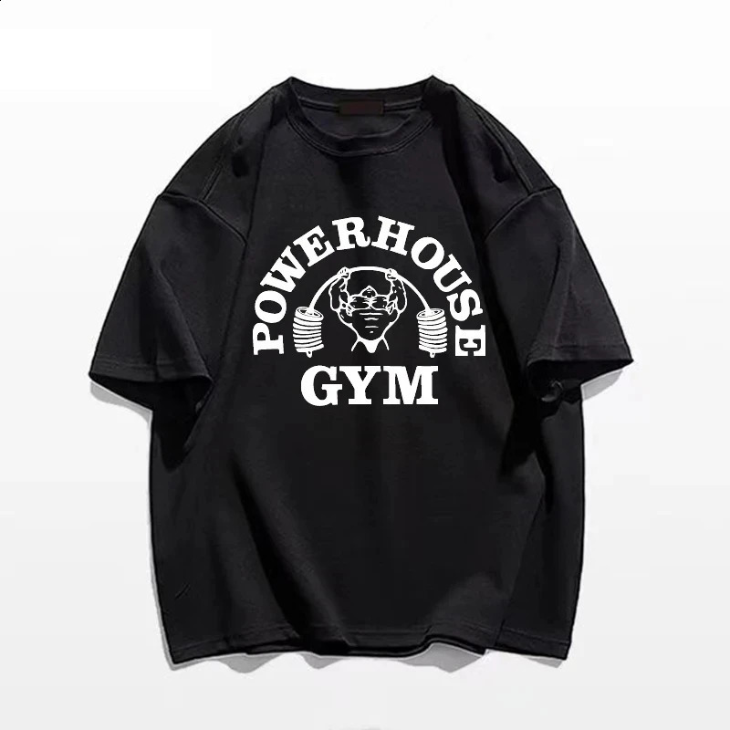 Summer gym Tshirt cotton oversized womens graphic printing sports fashion trend mens highquality clothing 250318