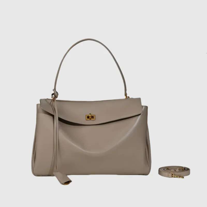New Rodeo Bag Genuine Leather Kelly Women's Tote Large Capacity Advanced Lock Fashion High Sense Underarm Bag