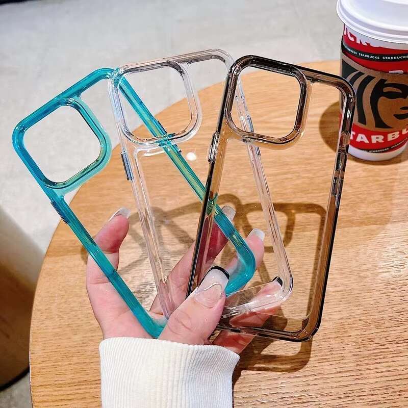 Transparent TPU Shockproormor Case Hard Acrylic Cover for iPhone 16 15 14 13 12 11 Pro XR XS Max Plus Phone Compatible