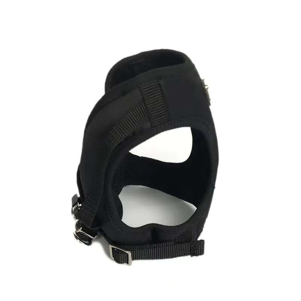 Designer Harnesses Leashes Set Soft Air Mesh Adjustable Pet Harness Pets Bandanas PU Leather Dog Collars for Small Dogs Cat French Bulldog Black XXL A