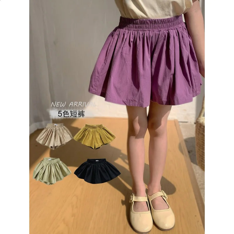 XTY-Girls Short Culottes Summer Western Style Childrens Summer Clothing Girl Outerwear Baby Loose Thin Children Short Pants Fas 250319