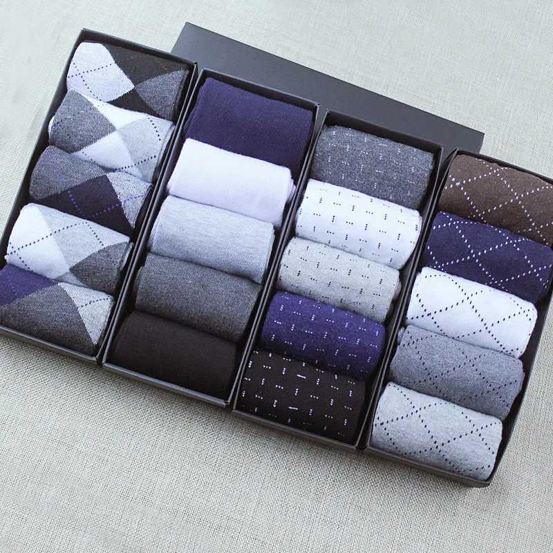 Mens patterned colorful cotton business socks compression socks sokken heren fashion chaussettes dress bamboo socks X250319