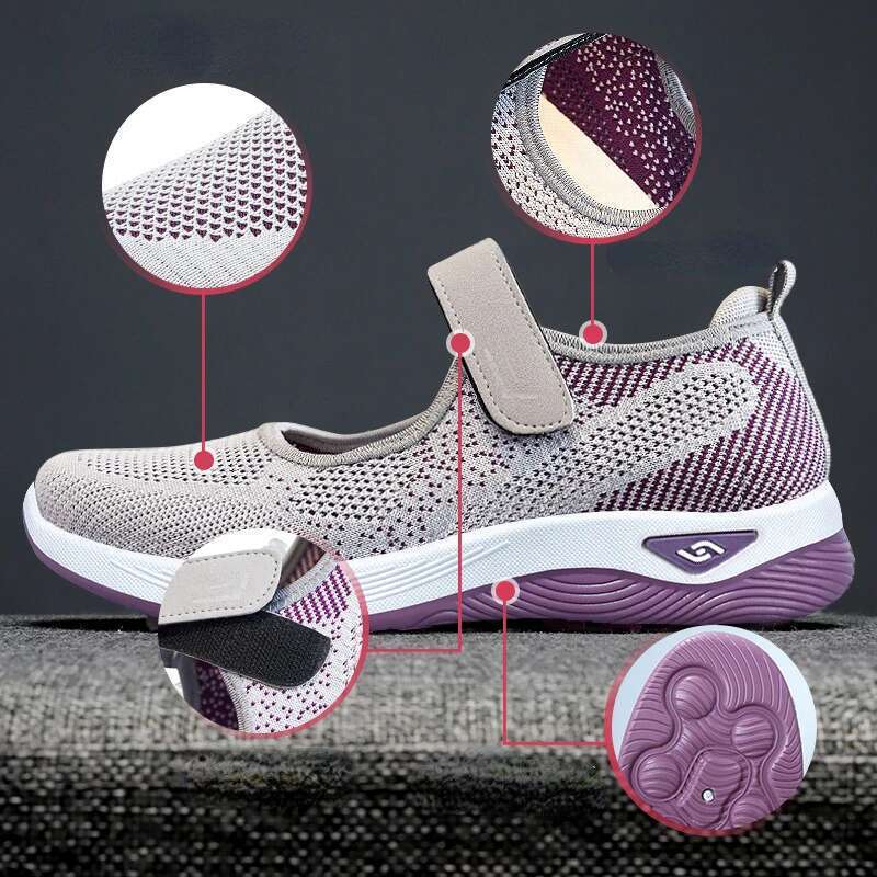 Soft Summer Casual Portable Sneakers Walking Flat Soles for Women Breathable Slip on White Shoes