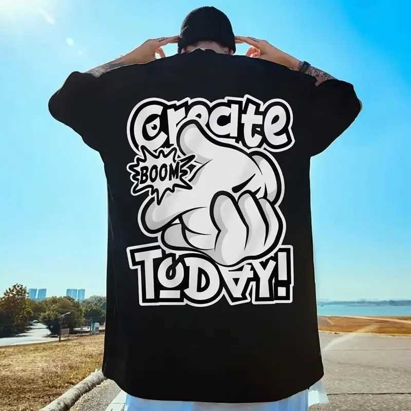 Mens pure cotton short sleeved T-shirt summer oversized loose breathable graphic gym wild street clothing Y2k Harajuku Gothic clothingT250318
