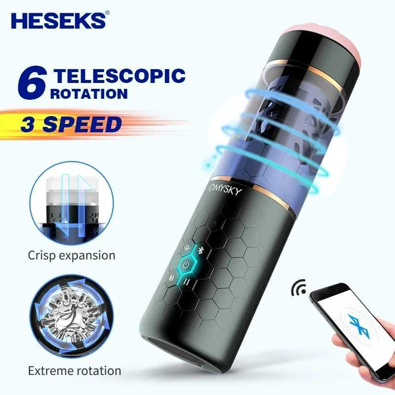 HESEKS Automatic Thrusting Spinning Man Masturbator with Bluetooth Masturbators For Men Vaginas Pussy Vaginas Sex Toys For MenXJ250319