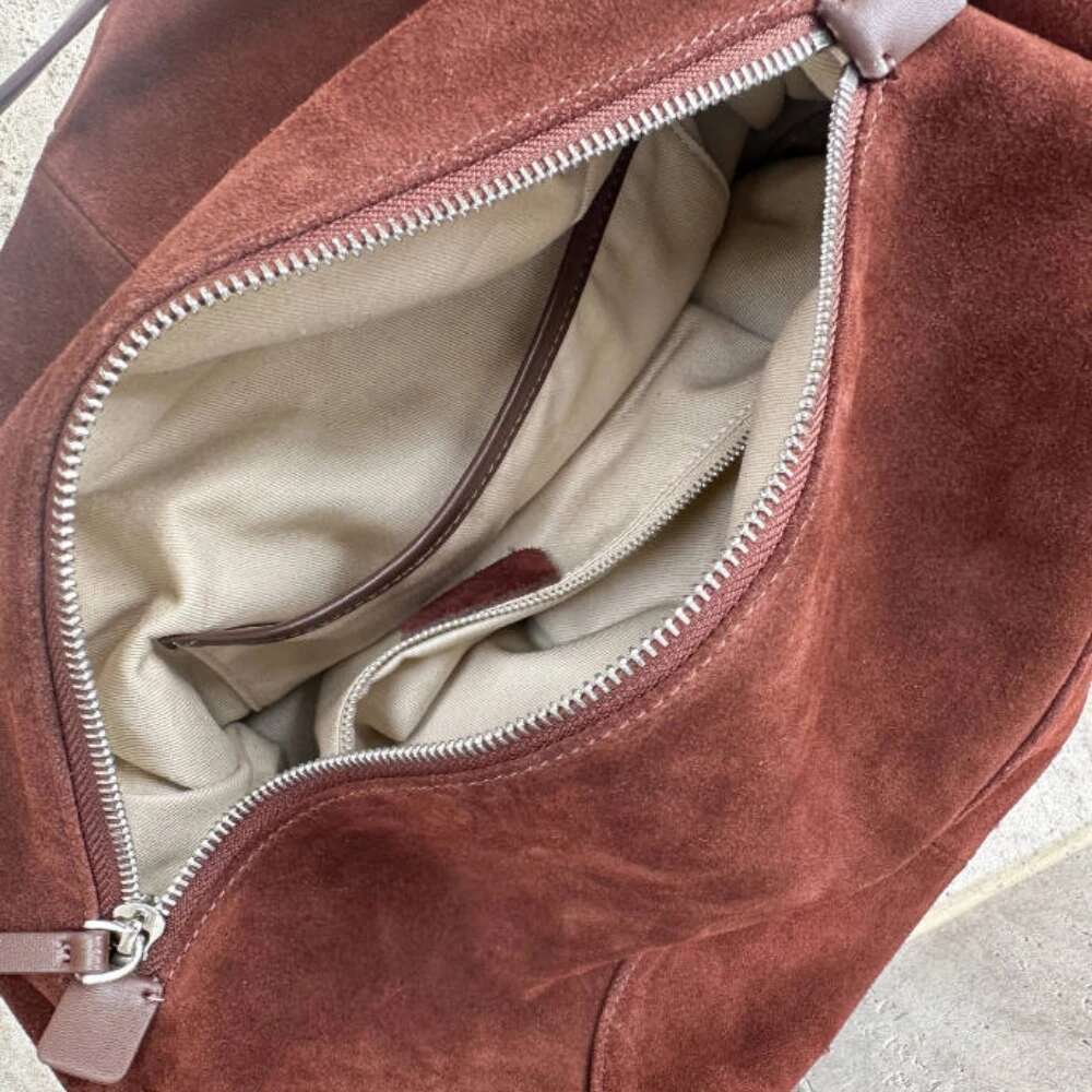 Natural Suede Leather Women Boston Bags Roomy Pillow Matte Cowhide Bag New Crossbody Retro Tote