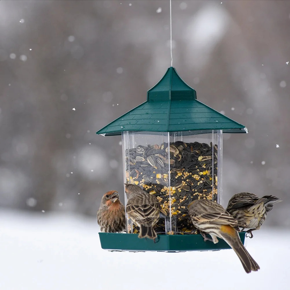 Waterproof bird feeder garden terrace hanging wild large capacity pet 250318