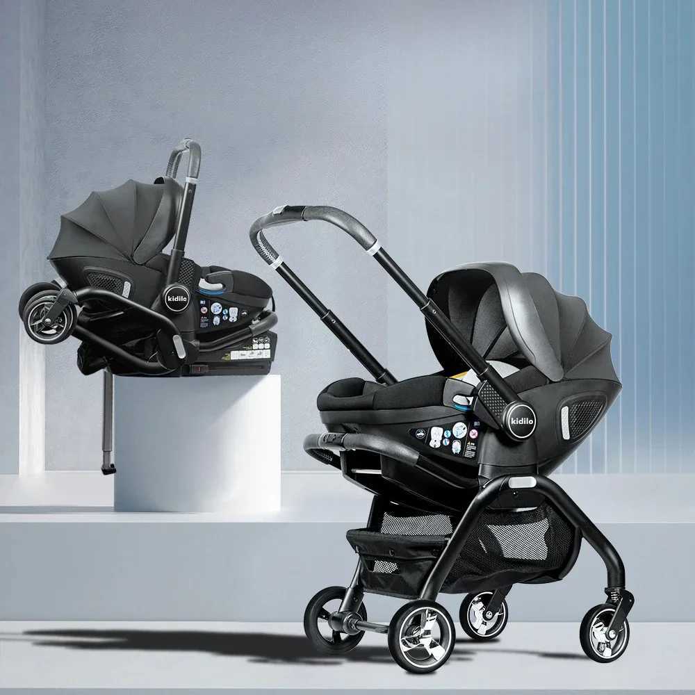 Kidilo 3-in-1 baby stroller baby safe seat newborn baby sleeping basket portable 5 color choices Suitable for ages 0-1 Z250319