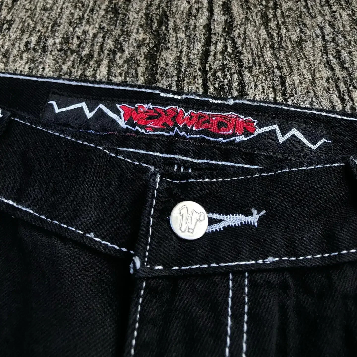 Y2k Wexwear Embroidered Jeans Harajuku Gym Retro Basketball Shorts Pocket Mens Alphabet Graphic Street Skateboarding Denim 250319